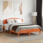 vidaXL Cadre de lit sans matelas cire marron 135x190cm bois pin massif