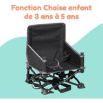 Rehausseur de chaise 6/35 mois - Evolutif en chaise enfant 3/5 ans - Pliable - Noir
