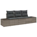 vidaXL Ensemble de Canapé de Jardin de 3 Pièces avec Coussins Gris en Rattan Synthétique