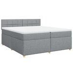 vidaXL Sommier à lattes de lit avec matelas Gris clair 200x200cm Tissu