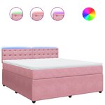 vidaXL Sommier à lattes de lit avec matelas Rose 180x200 cm Velours