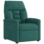 vidaXL Fauteuil inclinable électrique Vert foncé Tissu