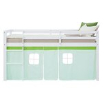 Lit mi-hauteur 90x200 cm matelas rideau tunnel vert