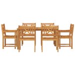 vidaXL Ensemble de repas jardin 7 pièces en bois d'acacia massif