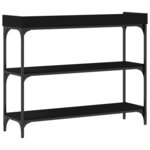 Table Console vidaXL Noire en Chêne 100x30x80 cm en Bois d'Ingénierie et Acier