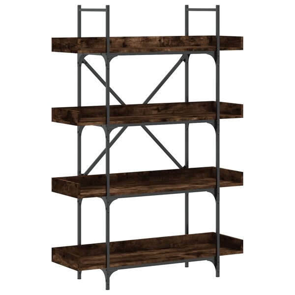 vidaXL Bibliothèque à 4 niveaux chêne fumé 100x33x145 5 cm