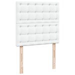 vidaXL Sommier à lattes de lit avec matelas Blanc 100x200cm Similicuir