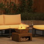 vidaXL Brasero 50 x 50 x 40 cm en acier corten