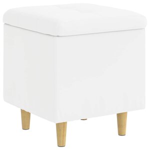 vidaXL Ottoman avec rangement Blanc 40 x 40 x 45 cm Simili cuir