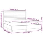 vidaXL Sommier à lattes de lit matelas LED Gris foncé 200x200 cm Tissu