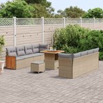 vidaXL Ensemble de canapé de jardin 11 Pièces Beige et Gris clair