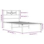 vidaXL Cadre de lit métal sans matelas avec tête de lit blanc 90x200cm