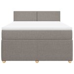 vidaXL Sommier à lattes de lit avec matelas Taupe 160x200 cm Tissu