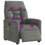 vidaXL Fauteuil inclinable de massage électrique gris foncé