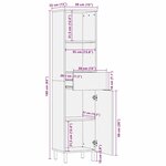 vidaXL Armoire de salle de bain 38x33x160 cm en bois d'acacia massif