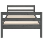 vidaXL Cadre de lit Gris 75x190 cm Bois de pin massif