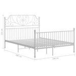 vidaXL Cadre de lit et tête de lit sans matelas blanc 140x200 cm métal