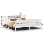 vidaXL Lit bibliothèque sans matelas blanc 200x200 cm bois pin massif