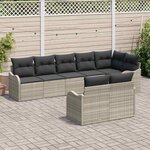vidaXL Ensemble de canapé de jardin 8 Pièces Gris clair Poly rotin