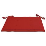 vidaXL Chaises de jardin lot de 2 et coussins rouge Bois teck massif