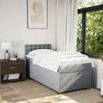 vidaXL Sommier à lattes de lit avec matelas Gris clair 100x200cm Tissu