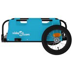 vidaXL Remorque de vélo bleu tissu oxford et fer