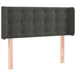 vidaXL Tête de lit avec oreilles Gris foncé 103x16x78/88 cm Velours