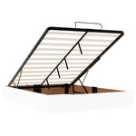 vidaXL Cadre de lit ottoman sans matelas blanc 140x190 cm similicuir