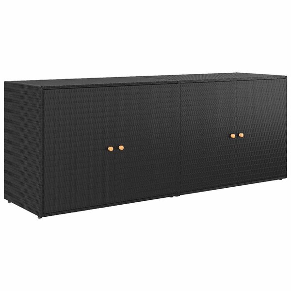 vidaXL Armoire de rangement de jardin Noir 198x55 5x80 cm Résine tressée