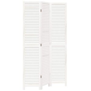 vidaXL Cloison de séparation 3 panneaux blanc bois de paulownia massif