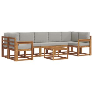 vidaXL Ensemble de canapés d'extérieur 8 pc Gris Naturel et Clair