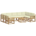vidaXL Ensemble de canapés d'extérieur 10 pc Blanc et crème Polyester