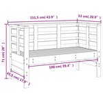 vidaXL Banc de jardin 111 5x53x71 cm bois massif de pin