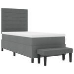 vidaXL Lit à ressorts avec matelas Gris foncé 100 x 200 cm tissu