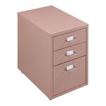 Caisson de bureau armoire meuble de rangement à roulettes acier 48 x 28 x 41 cm marron clair 03_0009120