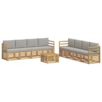 vidaXL Ensemble de canapés d'extérieur 9 pc Blanc et gris clair