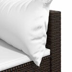 vidaXL Salon de jardin 3 Pièces avec coussins marron résine tressée