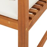 Chaises de jardin sans accoudoirs avec coussins – 2 pièces en bois d'acacia