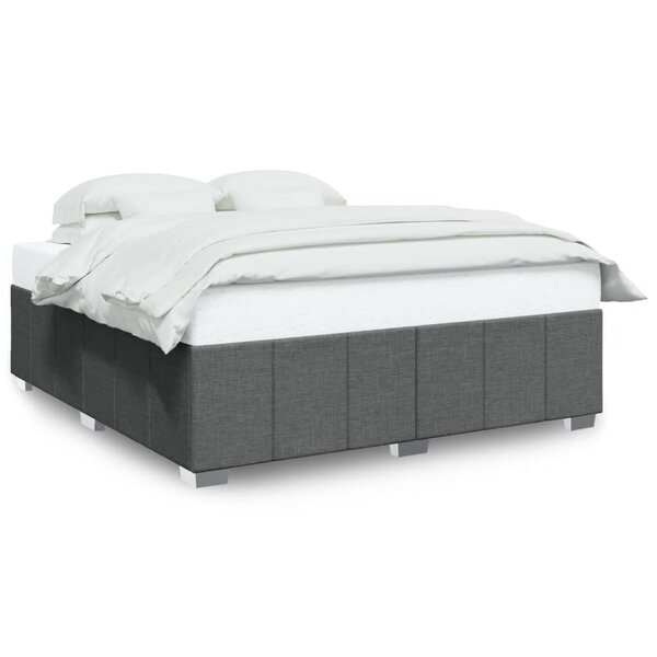vidaXL Cadre de lit sans matelas gris foncé 180x200 cm tissu