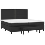 vidaXL Sommier à lattes de lit avec matelas Noir 200x200 cm Similicuir