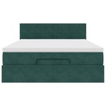 vidaXL Cadre de lit ottoman avec matelas vert foncé 140x200 cm velours