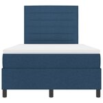 vidaXL Lit à ressort avec matelas et LED en bleu  120 x 200 cm en tissu