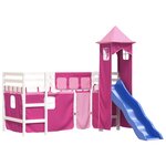 vidaXL Lit mezzanine enfants avec tour sans matelas rose 80x200 cm