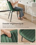 Lot de 2 chaise salle à manger chaise cuisine supportant jusqu’à 120 kg pied en acier dossier ergonomique pour salle à manger cuisine vert 12_0006191
