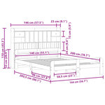 vidaXL Lit bibliothèque sans matelas blanc 140x200 cm bois pin massif