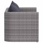 vidaXL Canapés d'angle de jardin 2 Pièces Gris Résine tressée