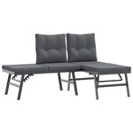 vidaXL Ensemble de bancs de jardin avec coussins 7 Pièces noir