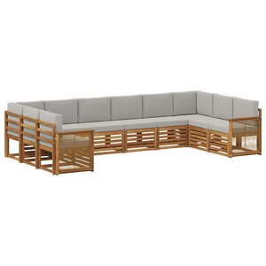 vidaXL Ensemble de canapés d'extérieur 7 pc Naturel et gris clair
