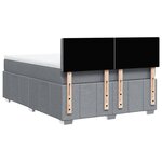 vidaXL Sommier à lattes de lit avec matelas Gris clair 140x190cm Tissu