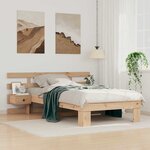 vidaXL Cadre de lit avec tiroir Marron 90 x 200 cm Bois massif en pin